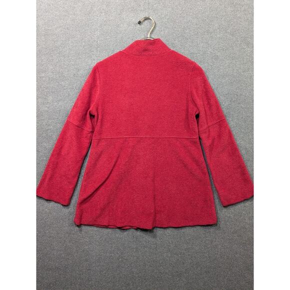 Soft Surroundings Fleece Jacket Womens Small Button Accent Pile Mock Neck Red - Picture 5 of 10